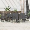 vidaXL 7 Piece Garden Dining Set Grey Solid Wood Pine