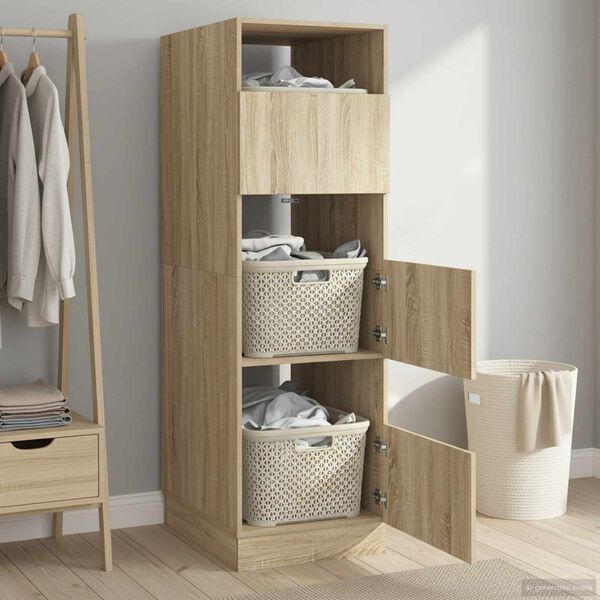 vidaXL Laundry Cabinet Sonoma 50 x 68 x 162 cm Engineered wood