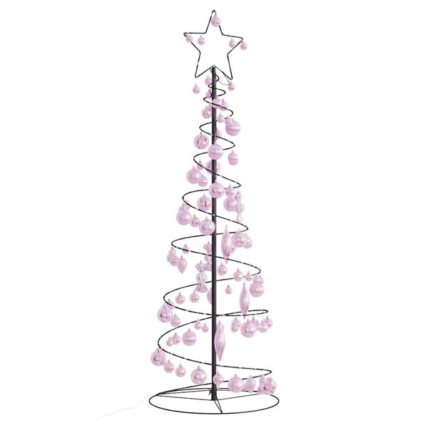 vidaXL LED Christmas Tree with Baubles 100 LEDs Warm White 150 cm