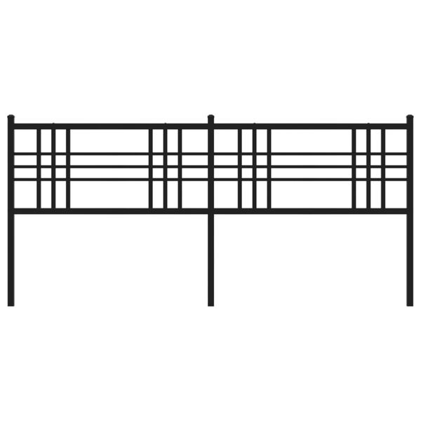 vidaXL Metal Replace Headboard Black 200cm