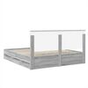 vidaXL Bed Frame with Drawer Grey Sonoma 200 x 200 cm Engineer Wood