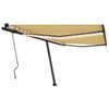 vidaXL Manual Retractable Awning with LED 450x300 cm Yellow and White