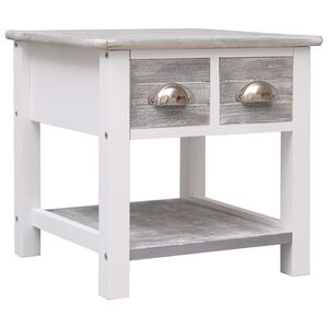 vidaXL Side Table Grey 40x40x40 cm Paulownia Wood