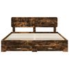 vidaXL Bed Frame with Drawer Smoked Oak 200 x 200 cm Engineered Wood
