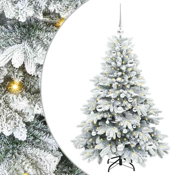 vidaXL Artificial Christmas Tree with 150 LEDs White 120 cm PE and PVC