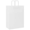 vidaXL Paper Bags 250 pcs with Handles White 32x17x44 cm
