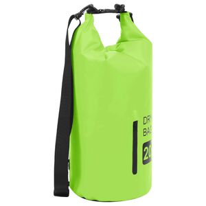 vidaXL Dry Bag with Zipper Green 20 L PVC