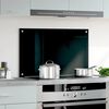 vidaXL Kitchen Backsplash Black 80 x 50 cm Tempered Glass
