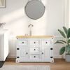 vidaXL Storage Chests with Door White 112 x 40 x 75 cm Solid Pine Wood