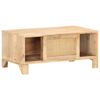 vidaXL Coffee Table 90x50x40 cm Solid Mango Wood and Natural Cane