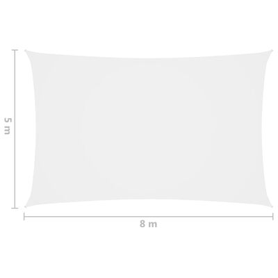 vidaXL Sunshade Sail Oxford Fabric Rectangular 5x8 m White