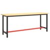 vidaXL Work Bench Frame Matte Black and Matte Red 190x50x79 cm Metal