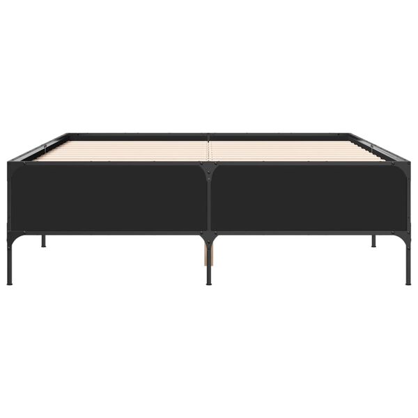 vidaXL Bed Frame without Mattress Black 140x190 cm