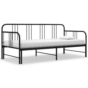 vidaXL Pull-out Sofa Bed Frame without Mattress Black Metal 90x200 cm