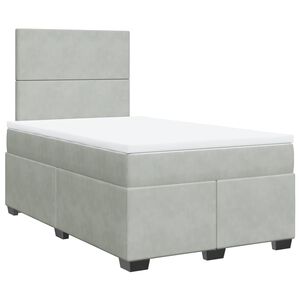 vidaXL Box Spring Bed with Mattress Light Grey 120x200 cm Velvet