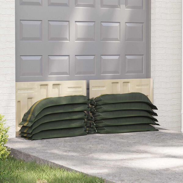 vidaXL Sandbags 50 pcs Dark Green 120 x 27 cm HDPE