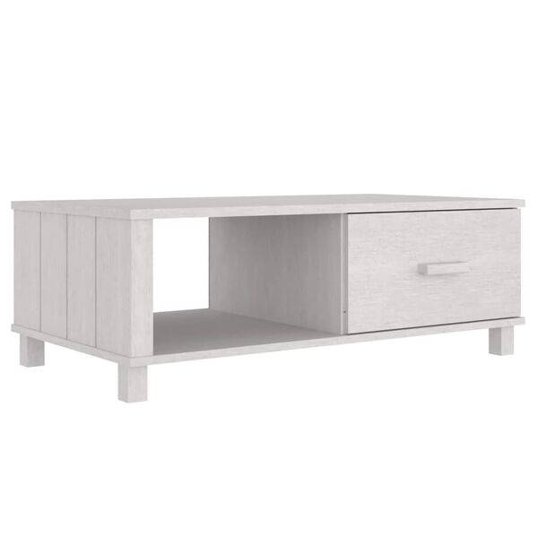 vidaXL Coffee Table HAMAR White 100x55x35 cm Solid Wood Pine