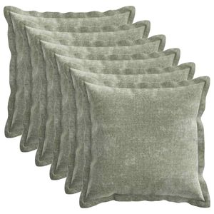 vidaXL Cushion Cover 6 pcs HOUTEN Green 30 x 30 cm Chenille Fabric