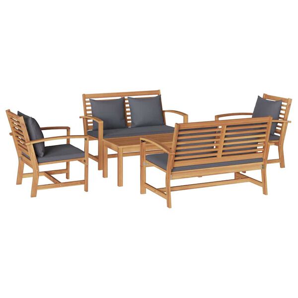 vidaXL Garden Sofa Set Natural Solid teak wood