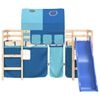 vidaXL Kids' Loft Bed with Tunnel without Mattress Blue 80x200 cm
