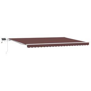 vidaXL Retractable Awning Brown 500 x 300 cm Fabric and Aluminium