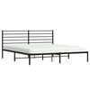vidaXL Metal Bed Frame without Mattress with Headboard Black 193x203cm