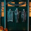 vidaXL Halloween Hanging Ghost 3 pcs Black 66 x 110 cm Polyester