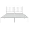 vidaXL Metal Bed Frame without Mattress with Headboard White 160x200cm