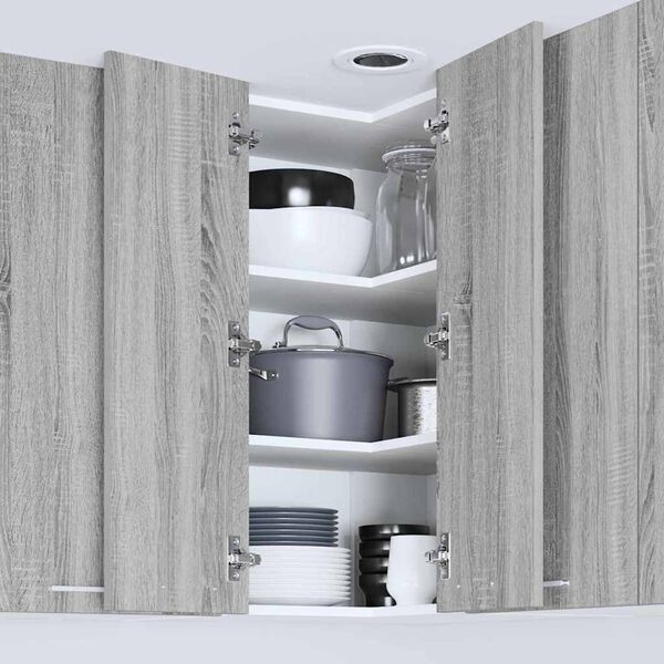 vidaXL Hanging Cabinet Grey Sonoma and White 57 x 57 x 80 cm