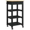vidaXL Kitchen Trolley MONZA Black 48 x 40 x 88.5 cm Solid Pine Wood