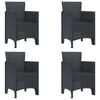 vidaXL Garden Chair 4 pcs Anthracite Polypropylene