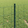 vidaXL Fence with Post Green 0.4 x 50 m Steel and PVC