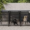 vidaXL Outdoor Dog Kennel with Roof Steel 9.38 m&sup2;