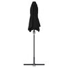 vidaXL Garden Parasol Black 370 x 197 x 239 cm Powder-coated steel