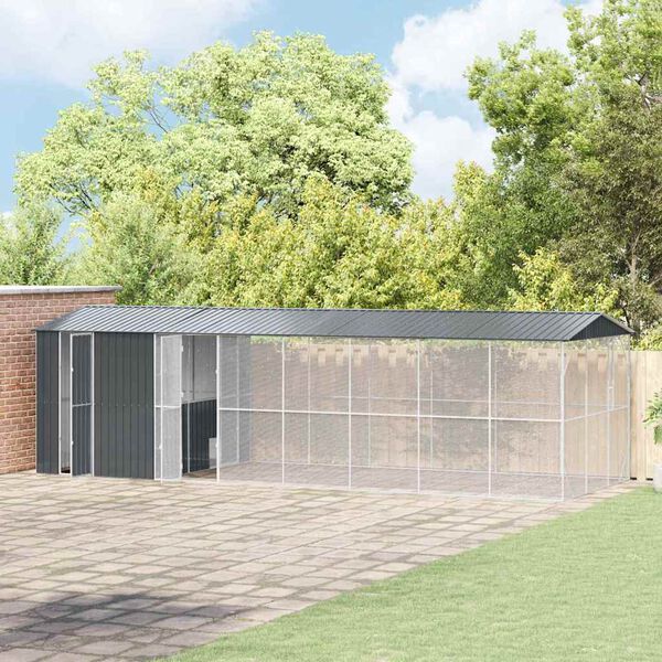 vidaXL Bird Cage Anthracite 860 x 310 x 247 cm Galvanised Steel