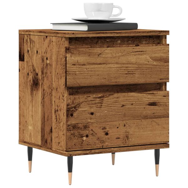 vidaXL Bedside Cabinet Old Wood 40x35x50 cm Engineered Wood