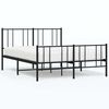 vidaXL Metal Bed Frame without Mattress with Footboard Black 140x200cm