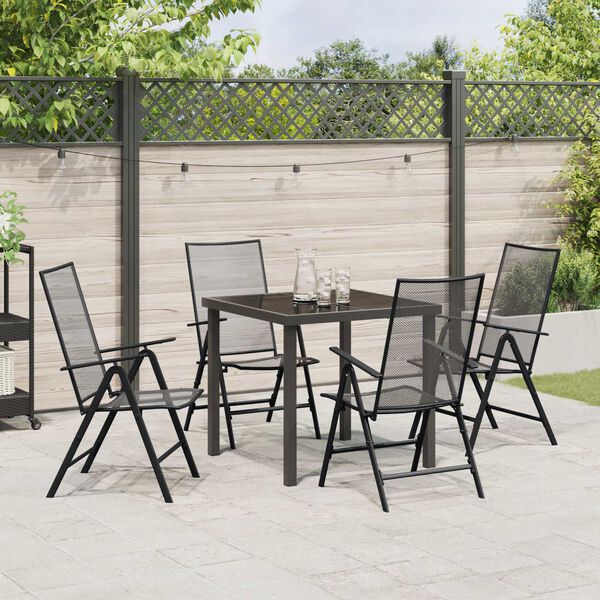 vidaXL Garden Dining Set Folding 5 pcs Anthracite Steel