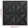 vidaXL 3D Wall Panels 48 pcs 50x50 cm Origami Black 12 m&sup2;