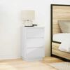 vidaXL Bedside Cabinet with LED Lights&nbsp;White 38x34x65 cm