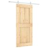vidaXL Sliding Door Natural and White 90 x 210 cm Solid Pine Wood