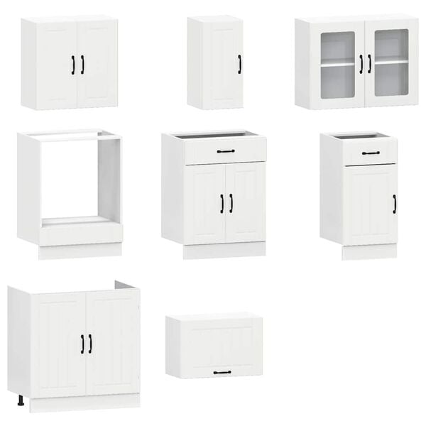 vidaXL 8 Piece Kitchen Cabinet Set Kalmar White Engineered Wood