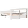vidaXL Bed Frame with Headboard without Mattress White 120x190 cm Small Double