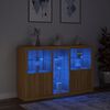 vidaXL Sideboard with LED Lights Sonoma Oak 162x37x100 cm