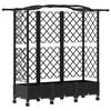 vidaXL Raised Bed with Trellis and Roof Black 163 x 40 x 129 cm PP