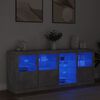 vidaXL Sideboard with LED Lights Concrete Grey 164x37x67 cm
