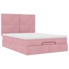vidaXL Ottoman Bed with Mattresses Pink 140x190cm Velvet