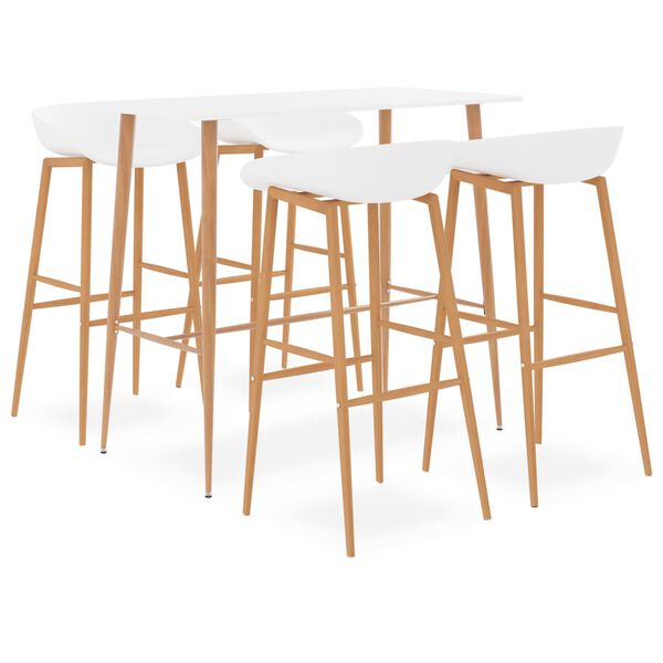 vidaXL 5 Piece Bar Set White