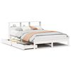 vidaXL Bookcase Bed without Mattress White 150x200 cm King Size Solid Wood Pine