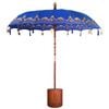 vidaXL Balinese Parasol with Base 2 pcs Blue